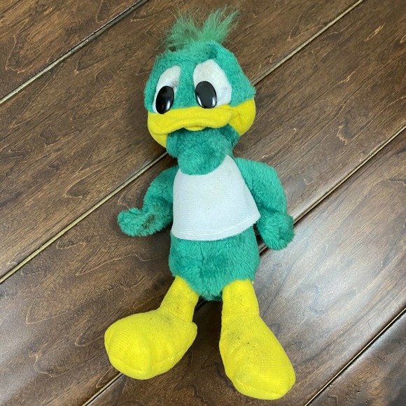 Vintage Plucky Duck 11" Large Plush Tiny Toon - Picture 1 of 9